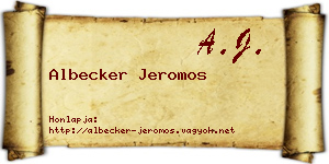 Albecker Jeromos névjegykártya